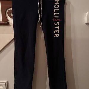 Hollister Navy sweatpants with White and Red Details